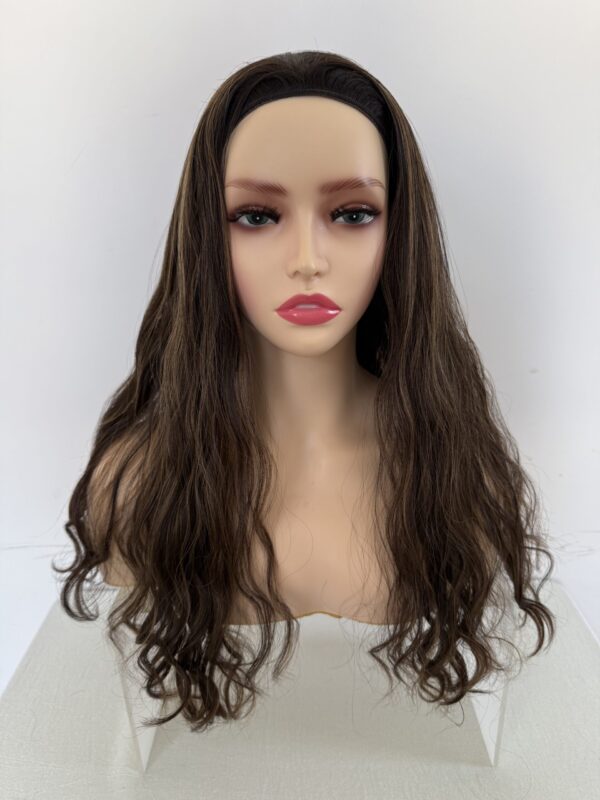 #4/8 brown uniform length/one length wave wig 20inch