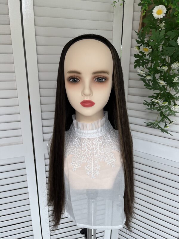 #4/8 Brown uniform length Straight hair high light wig 24inch