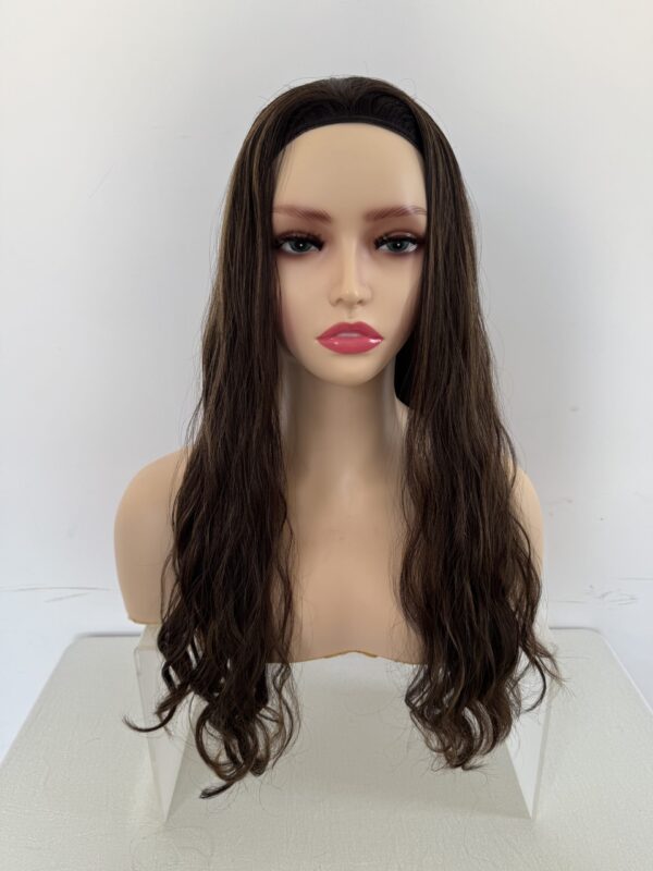 #4/8 brown uniform length/one length wave wig 20inch