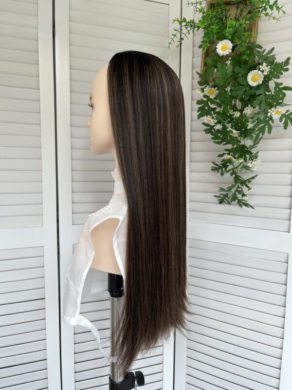 #4/8 Brown uniform length Straight hair high light wig 24inch