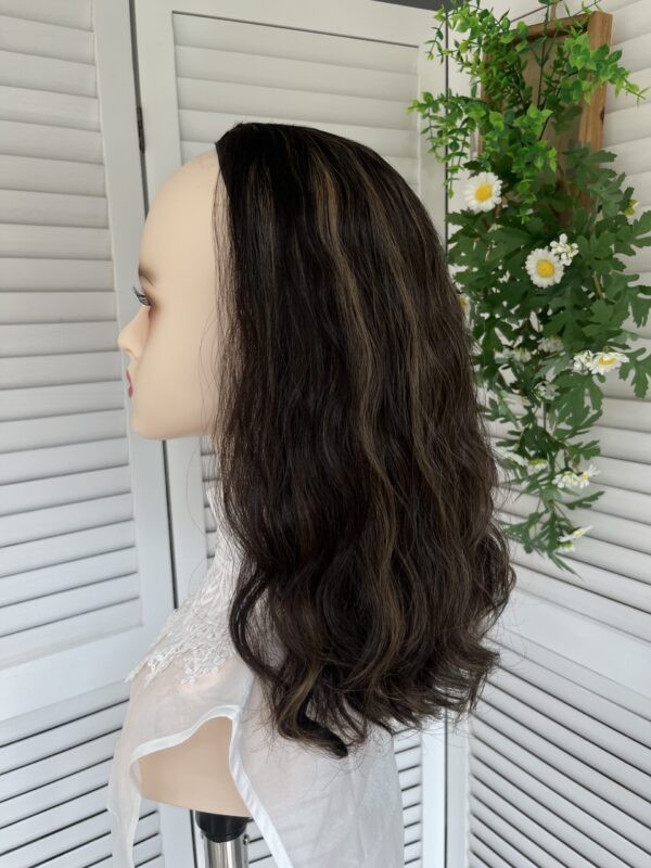 #4/8 brown high light Super small layer wave wig 16inch