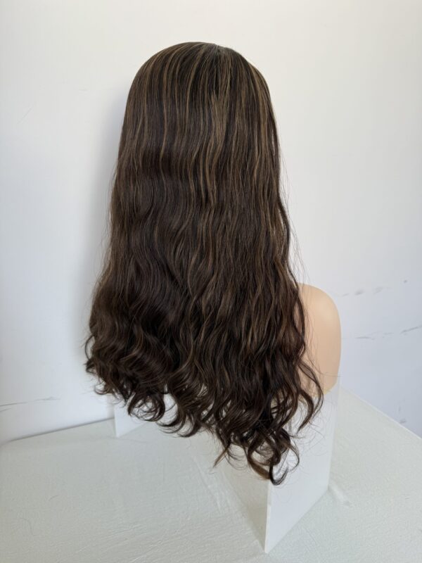 #4/8 brown uniform length/one length wave wig 20inch