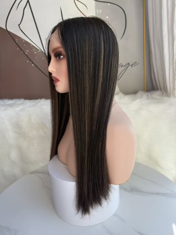 #4/8 Brown high light uniform length wig 20inch