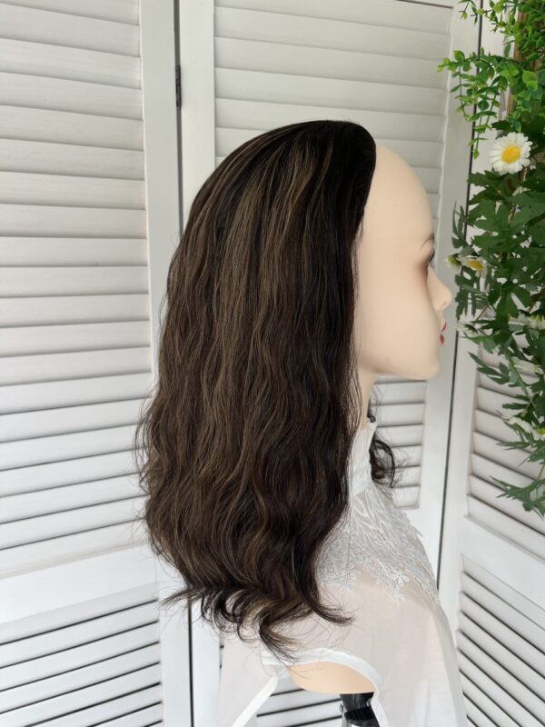 #4/8 brown high light Super small layer wave wig 16inch
