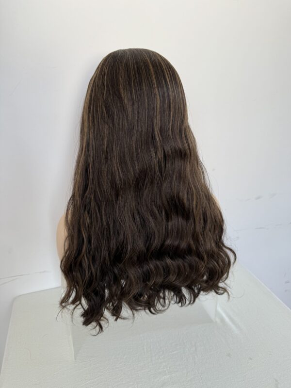 #4/8 brown uniform length/one length wave wig 20inch