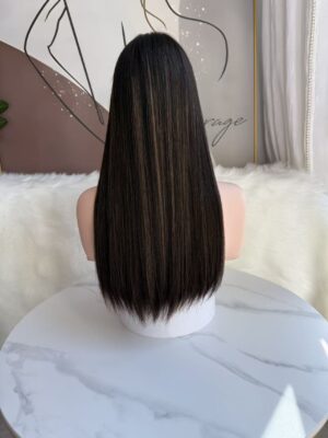 #4/8 Brown high light uniform length wig 20inch