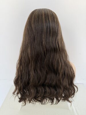 #4/8 brown uniform length/one length wave wig 20inch
