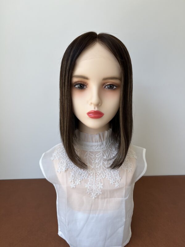 #4/8 brown high light uniform length wig 12inch