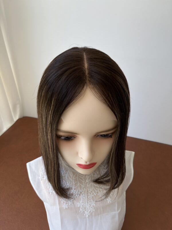 #4/8 brown high light uniform length wig 12inch