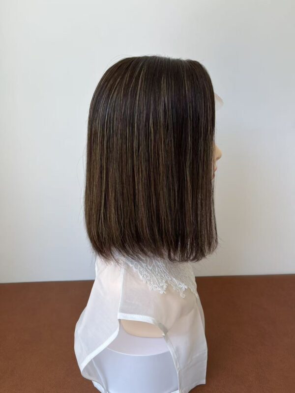 #4/8 brown high light uniform length wig 12inch