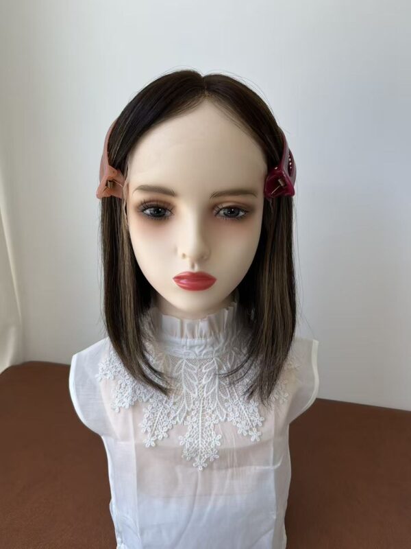#4/8 brown high light uniform length wig 12inch