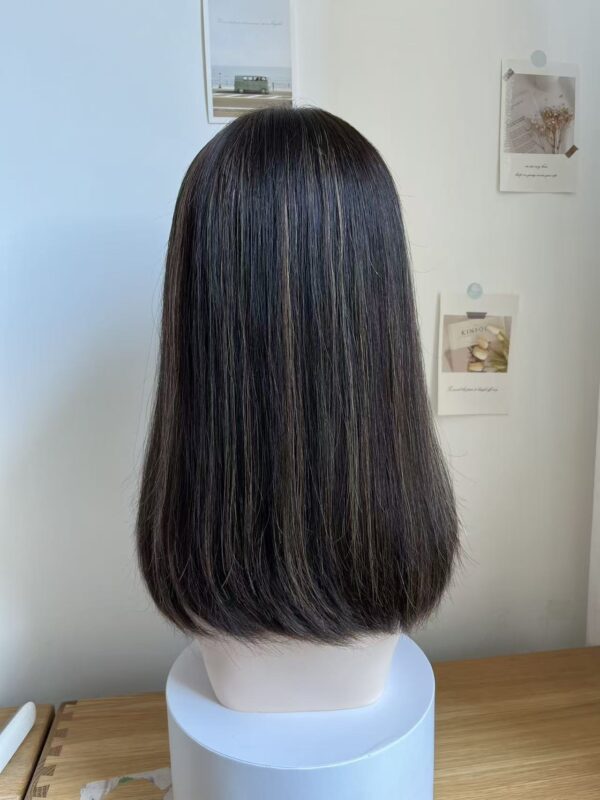 #2/8 Black high light uniform length wig 14inch