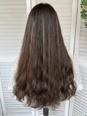 #4/8 brown high light wave wig 22inch
