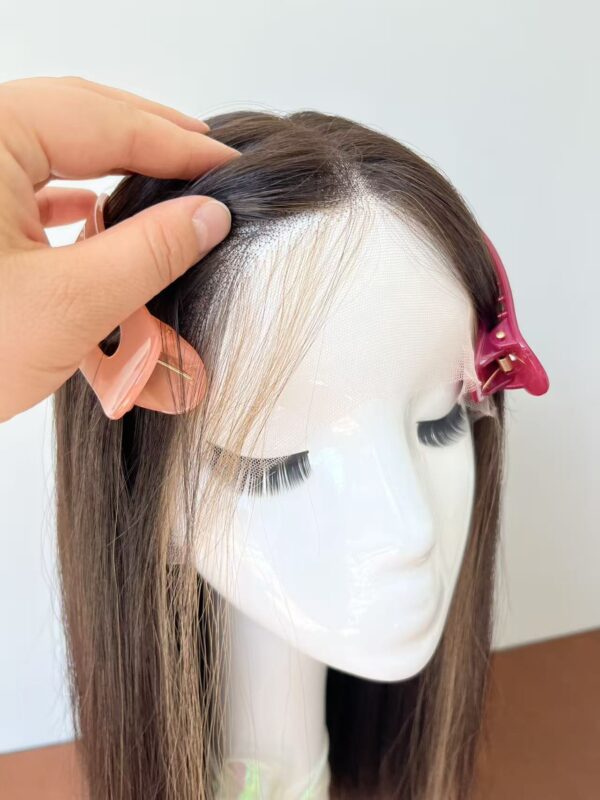 #4 Dark brown big layer Straight hair wig 22inch