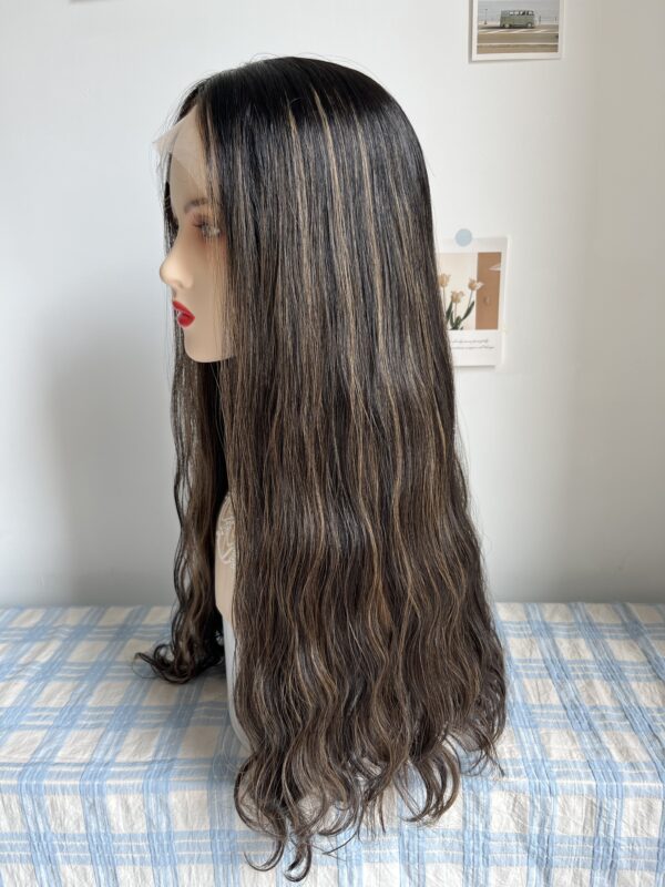 #2/8 Black-high light wave wig 24inch - 图片 3