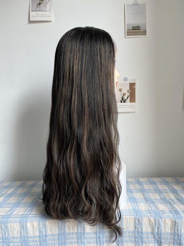 #2/8 Black-high light wave wig 24inch