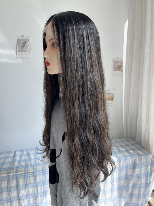 #2/8 Black-high light wave wig 24inch - 图片 4