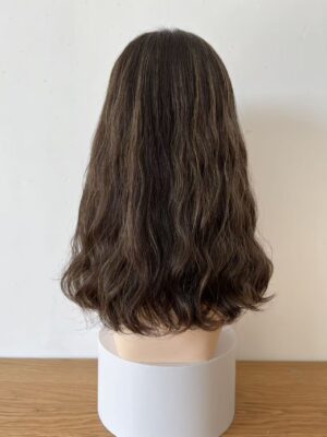 #4/8E brown high light uniform length wave wig 16inch