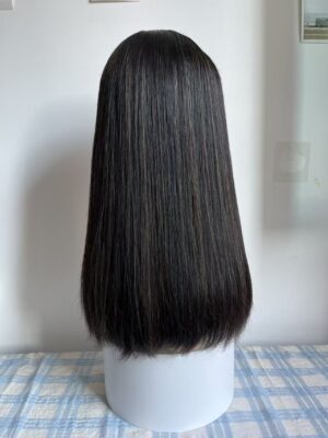 #2/8 Black-high light uniform length Straight hair wig 18inch
