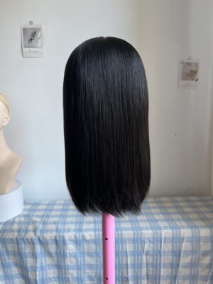 #2 Black Uniform length Straight hair wig 14inch