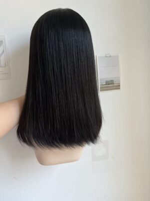 #2 Black Uniform length Straight hair wig 14inch