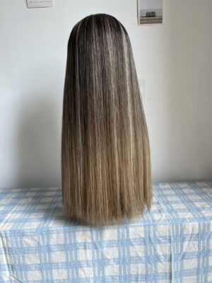 #4B-10-24 Light color Uniform length Straight hair wig 22inch