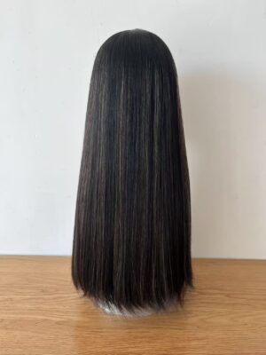 #2/8 Black less high light uniform length Straight hair wig 22inch
