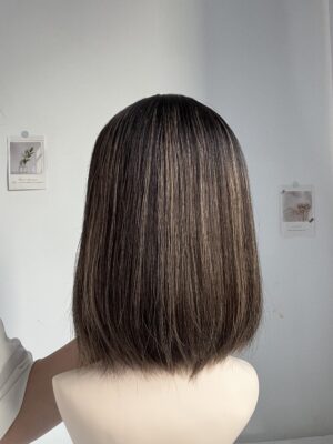 #4/8 Brown high light Straight hair wig 12inch