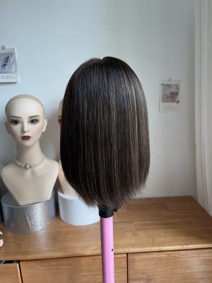 #4/8 Brown high light Straight hair wig 12 inch